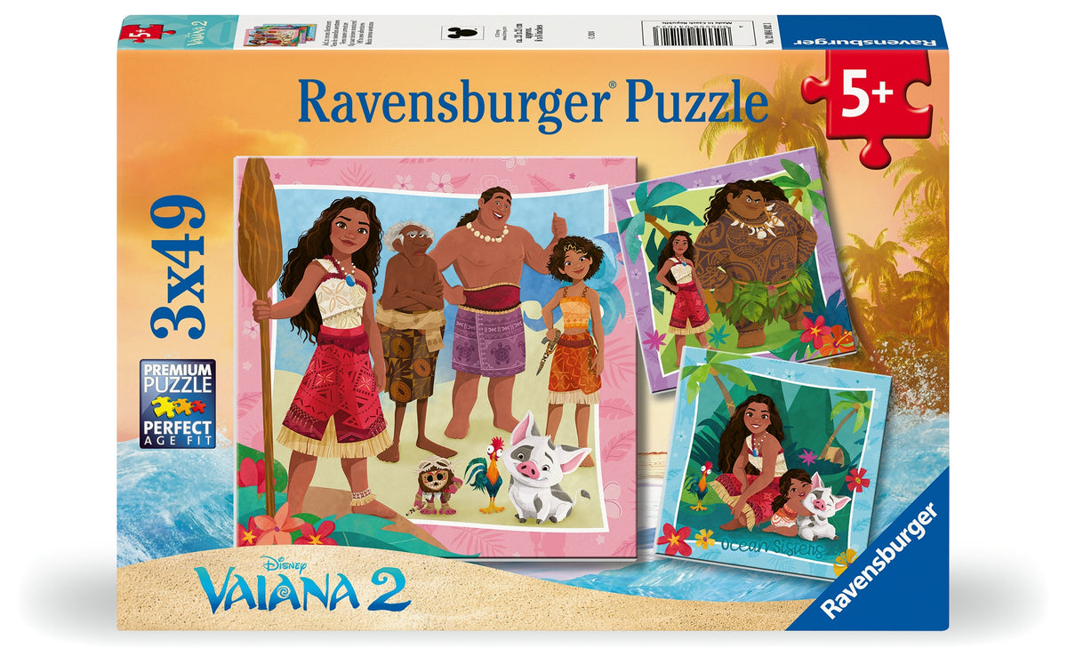 Disney Moana 2: Off to new adventures 3x49pc [Ravensburger Puzzle]