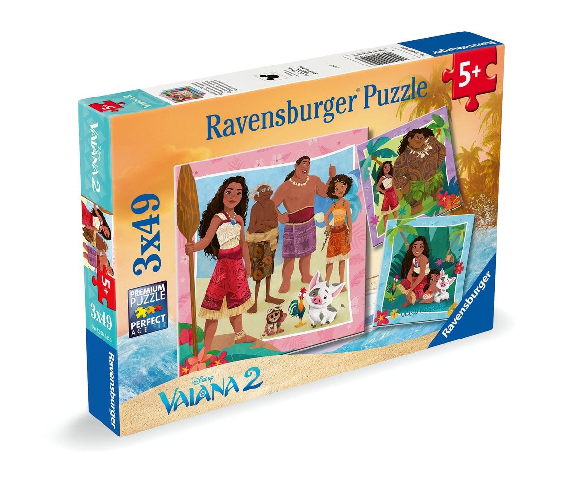 Disney Moana 2: Off to new adventures 3x49pc [Ravensburger Puzzle]