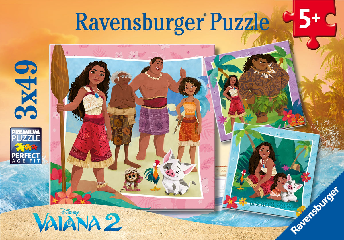 Disney Moana 2: Off to new adventures 3x49pc [Ravensburger Puzzle]