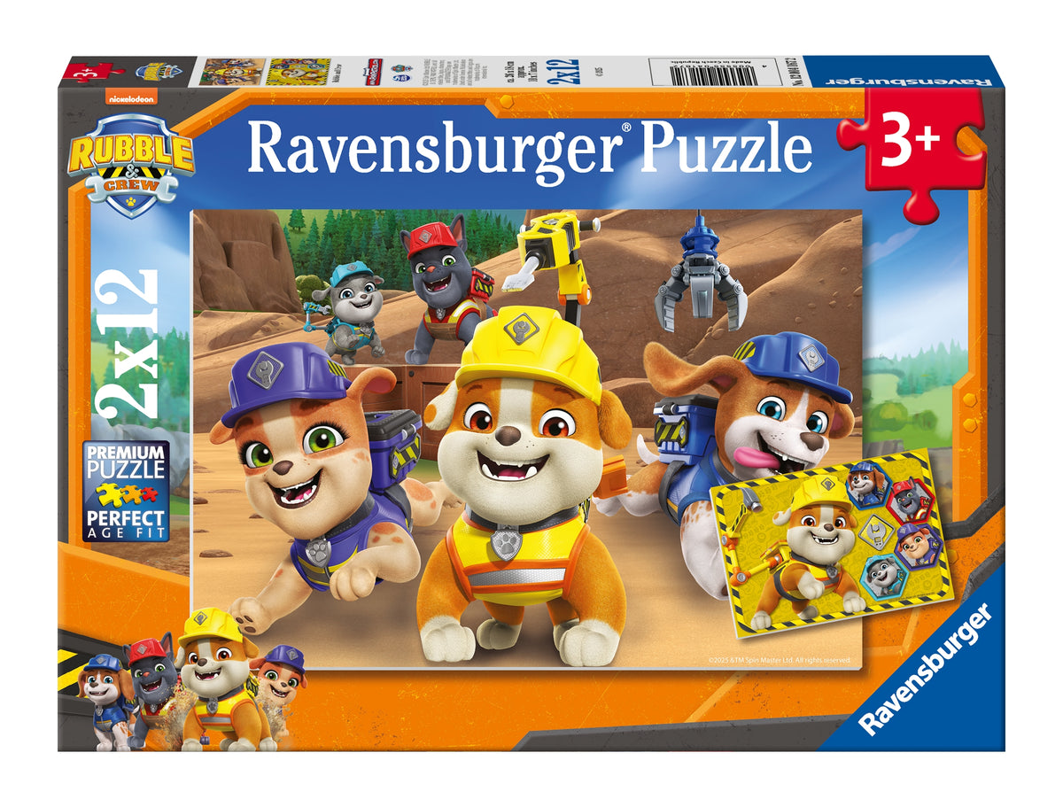 Paw Patrol: Rubble & Crew 2x12pc [Ravensburger Puzzle]