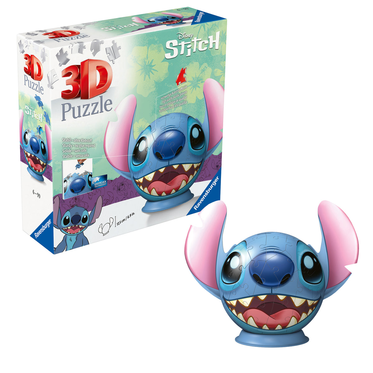 3D Puzzle Ball: Disney Stitch 72pc [Ravensburger Puzzle]