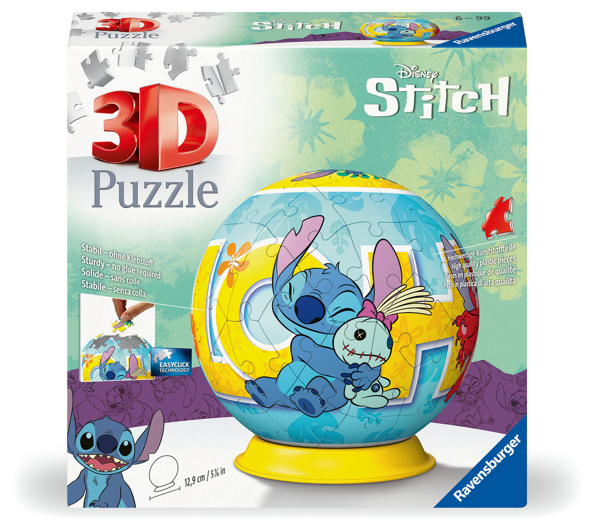 3D Puzzle Ball: Disney Stitch 72pc [Ravensburger Puzzle]