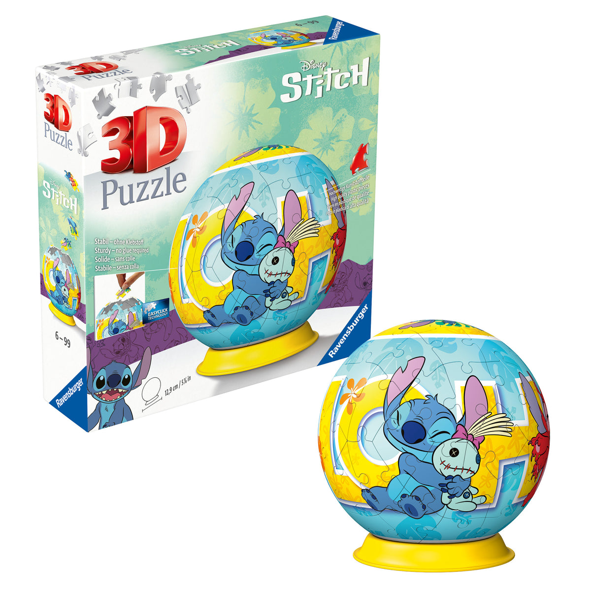 3D Puzzle Ball: Disney Stitch 72pc [Ravensburger Puzzle]