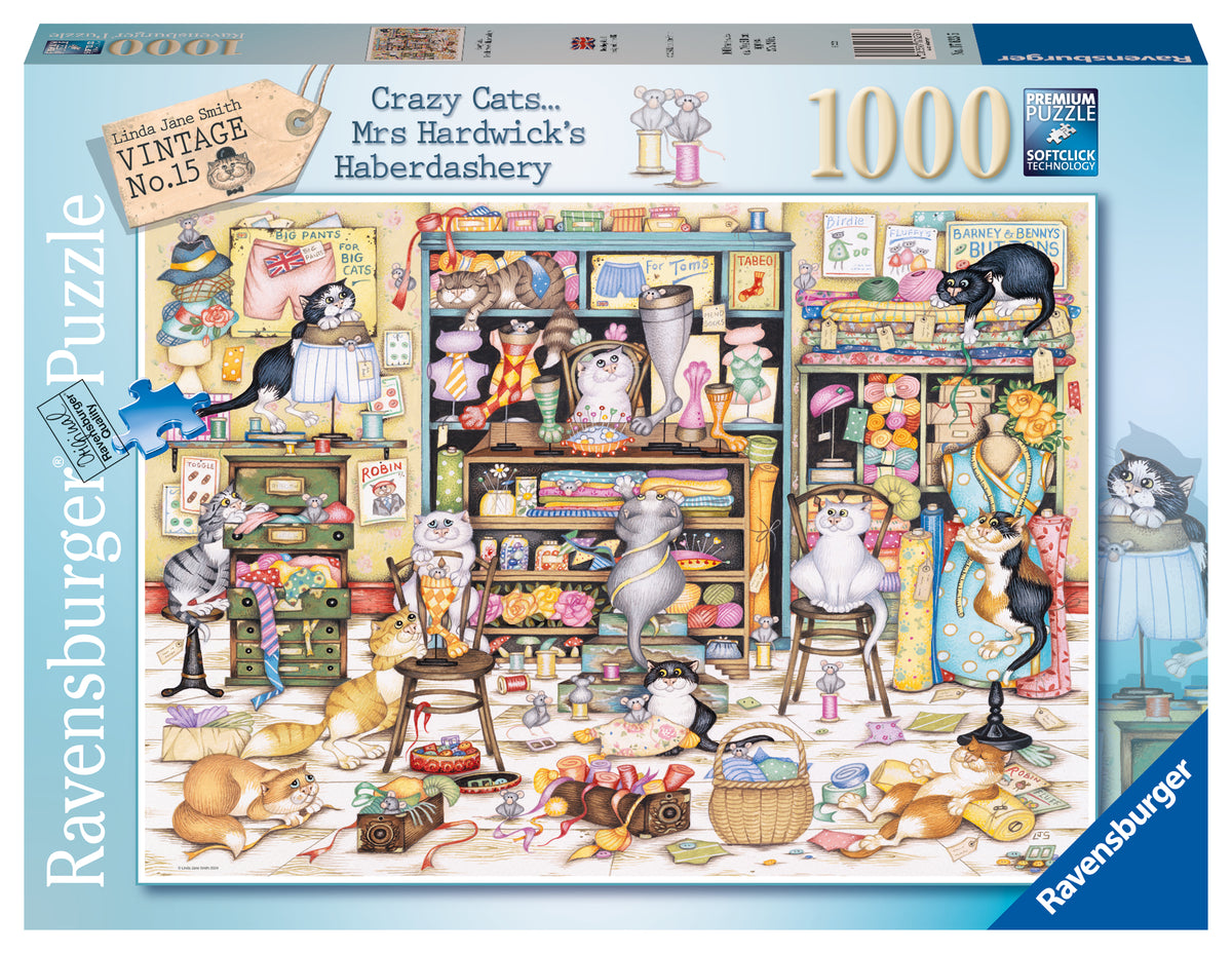 Crazy Cats: Haberdashery 1000pc [Ravensburger Puzzle]