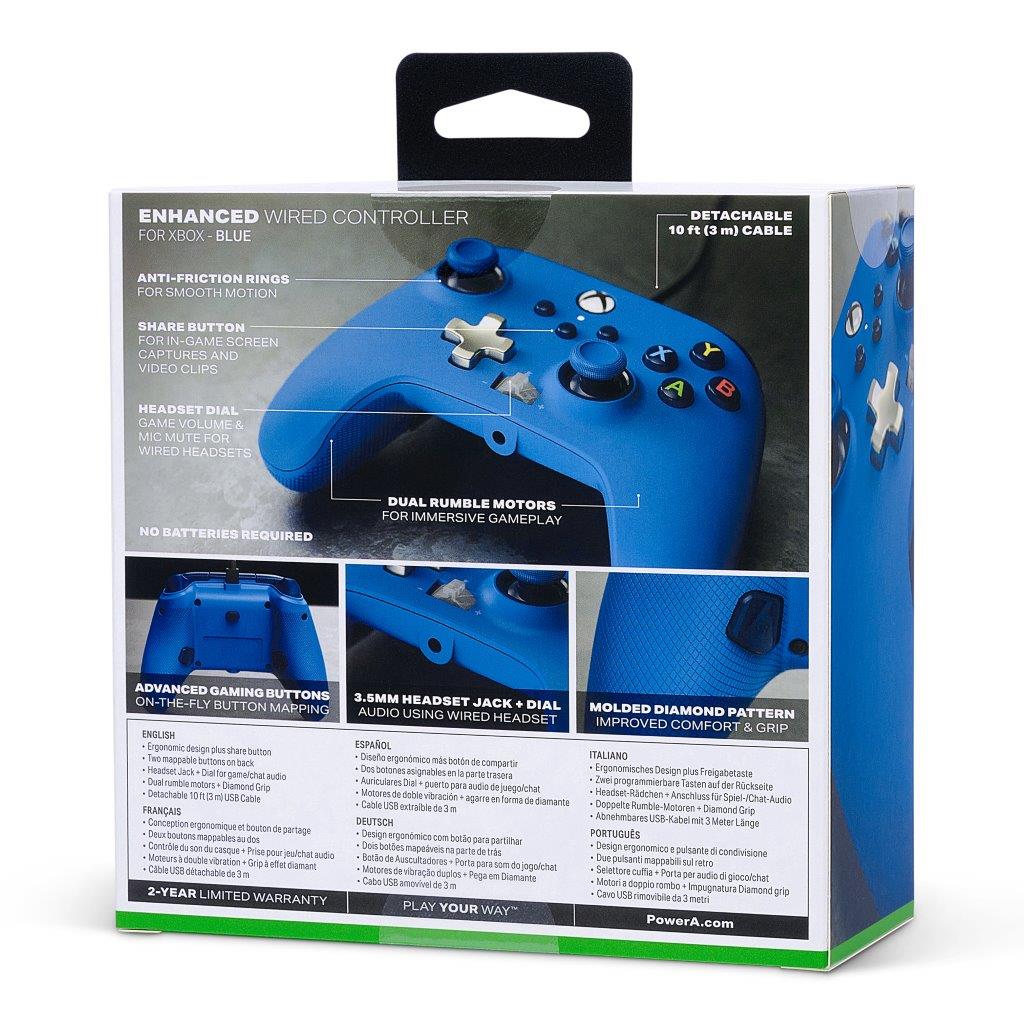 PowerA Enhanced Wired Controller for Xbox Series X|S - Blue ...