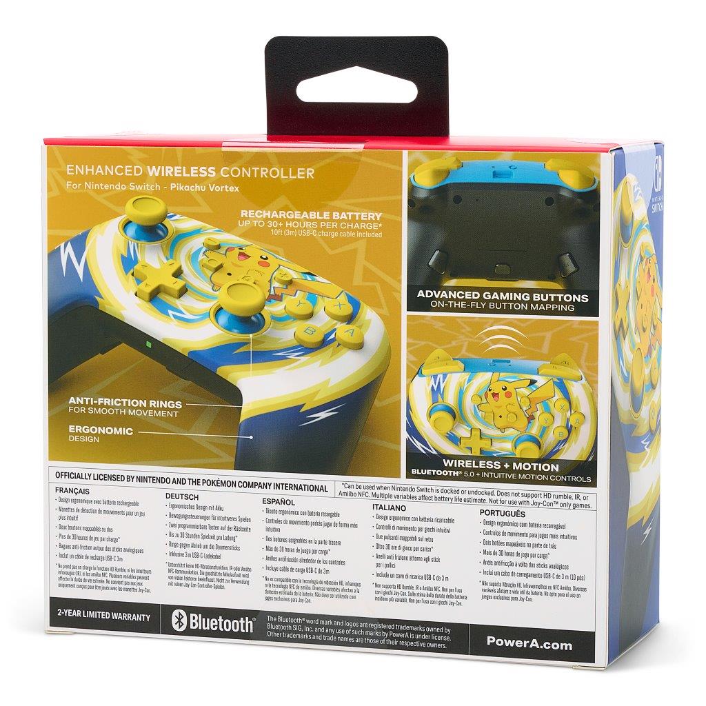 PowerA Enhanced Wireless Controller for Nintendo Switch - Pokemon: Pikachu Vortex (PowerA)