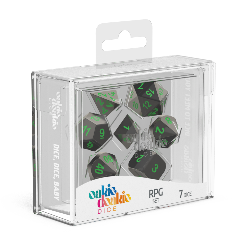 Oakie Doakie Dice Metal - Matrix RPG Dice Set