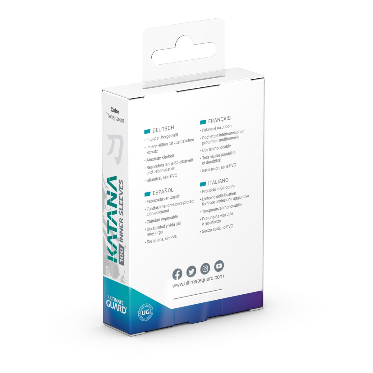 Ultimate Guard Katana Sleeves - Inner Sleeves - Standard-Size (100 Sleeves)