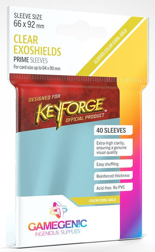 Gamegenic Prime Board Game Sleeves - Keyforge Exoshields 66 x 92mm (40 Sleeves) [Colour Code: GOLD]