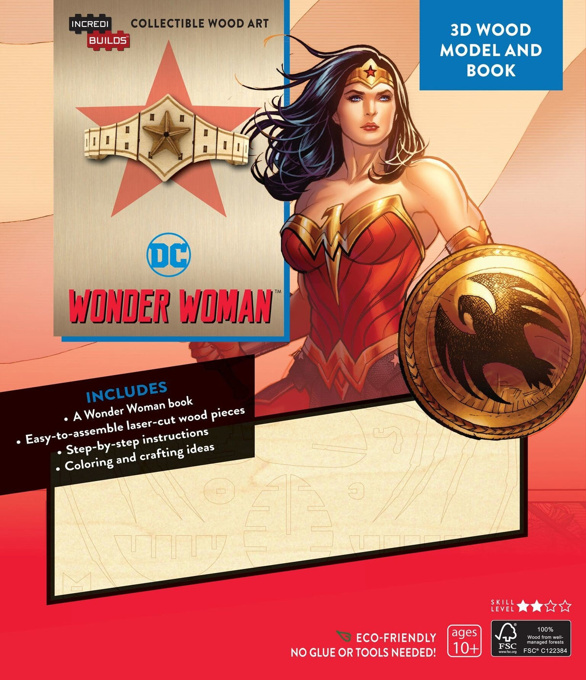 Incredibuilds Dc Wonder Woman 3D Wood Model