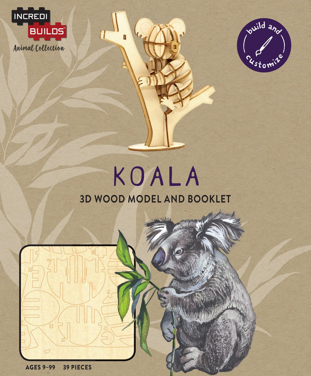 Incredibuilds Koala 3D Wood Model
