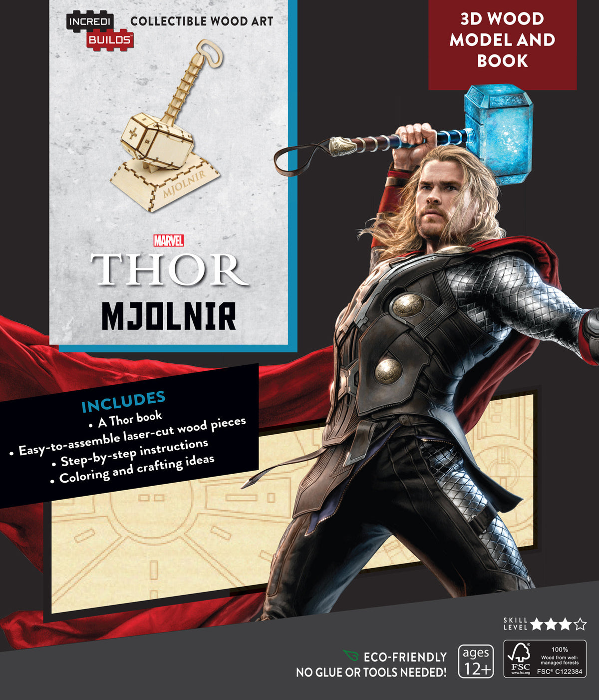 Incredibuilds Marvel Avengers Thor 3D Wood Model