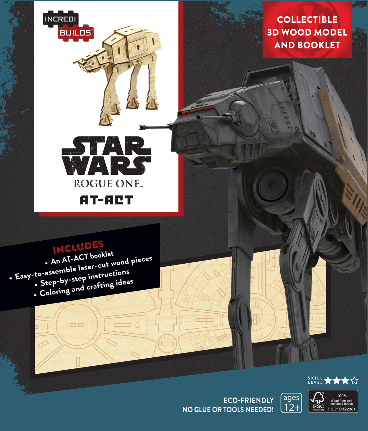 Incredibuilds Star Wars Rogue One At-Act 3D Wood Model