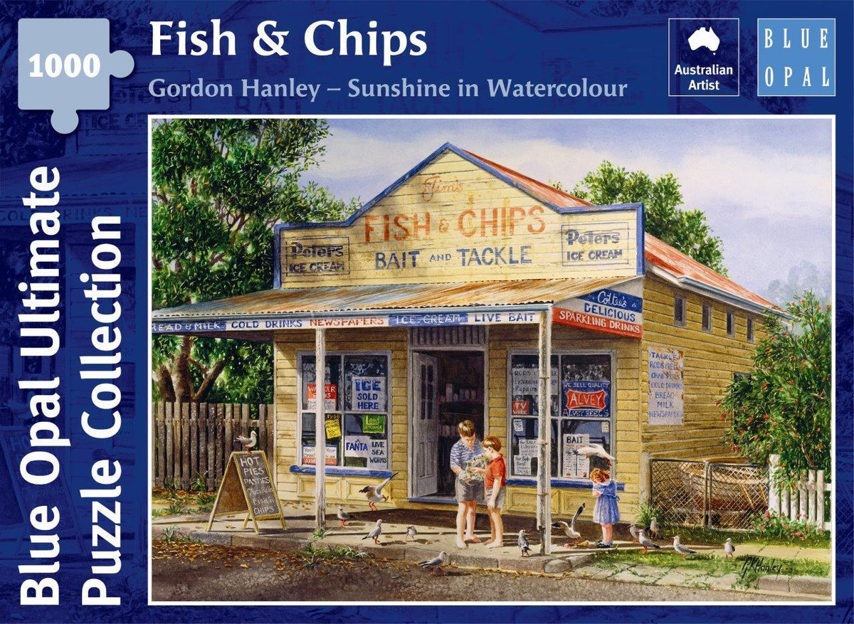 Blue Opal Gordon Hanley Fish &amp; Chips 1000pc Puzzle