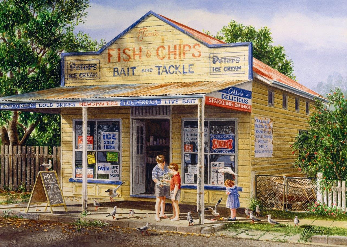 Blue Opal Gordon Hanley Fish &amp; Chips 1000pc Puzzle