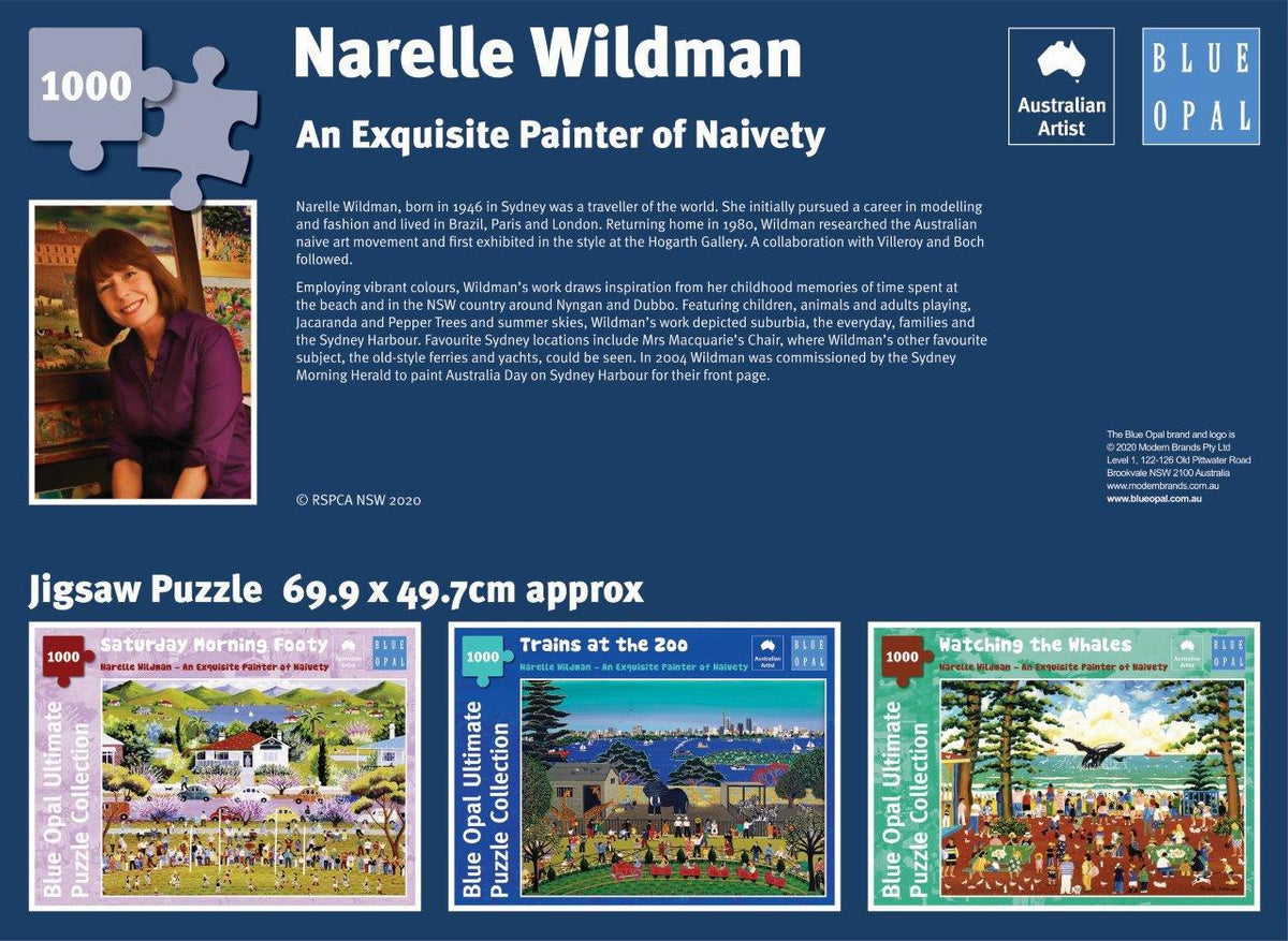Blue Opal Narelle Wildman Trains at the Zoo 1000pc Puzzle