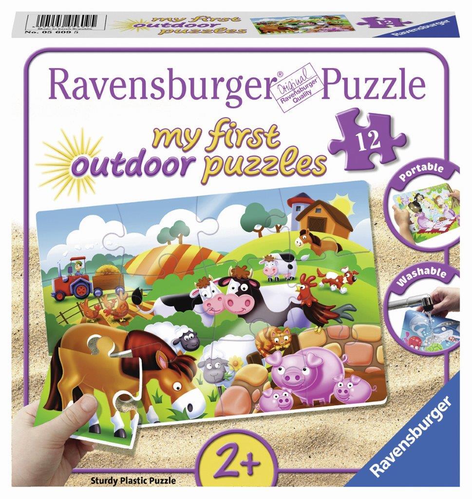 Sweet Farm Animals Plastic Puzzle 12pc (Ravensburger Puzzle)