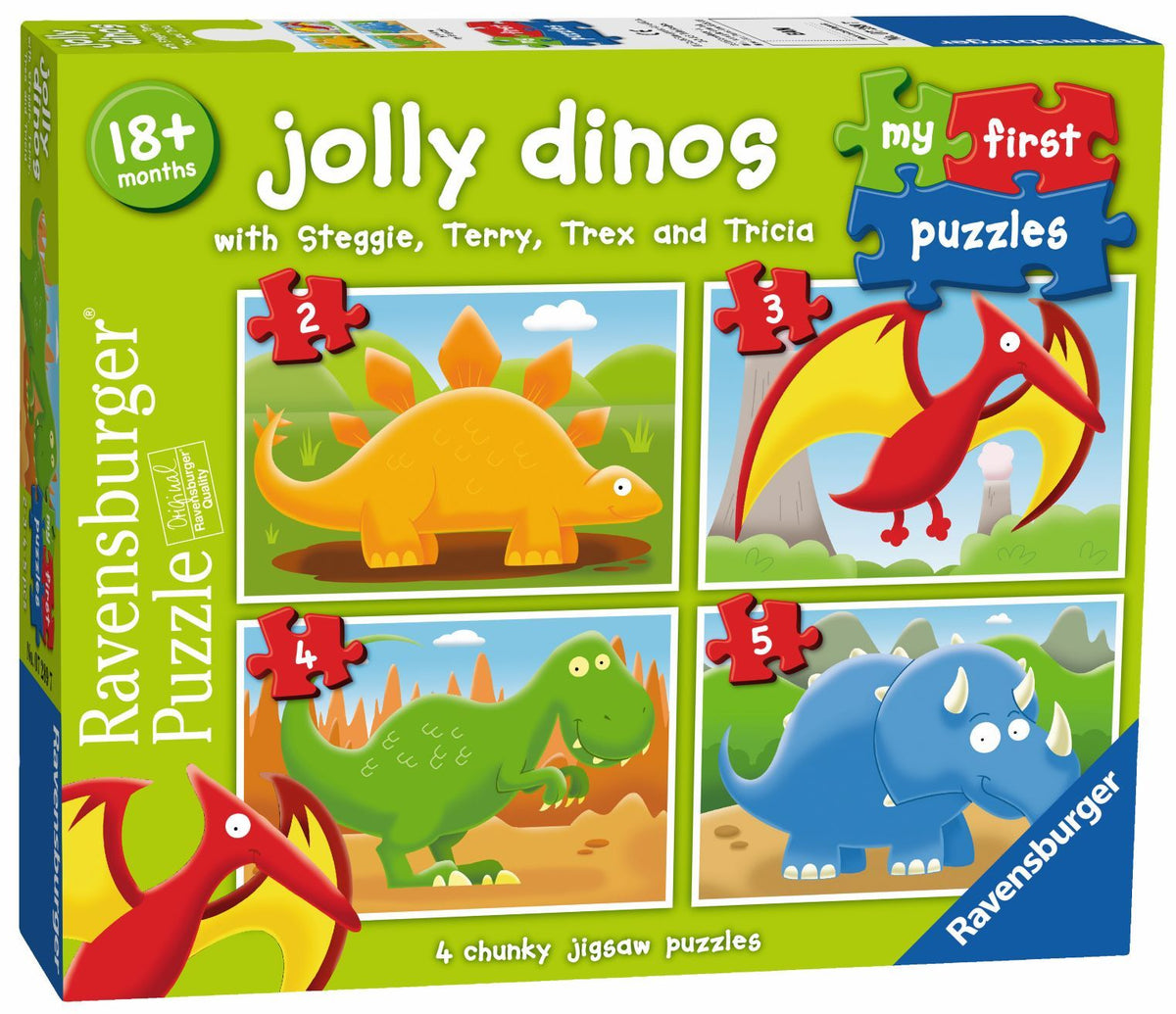 Jolly Dinos My First Puzzle 2, 3, 4 &amp; 5pc (Ravensburger Puzzle)