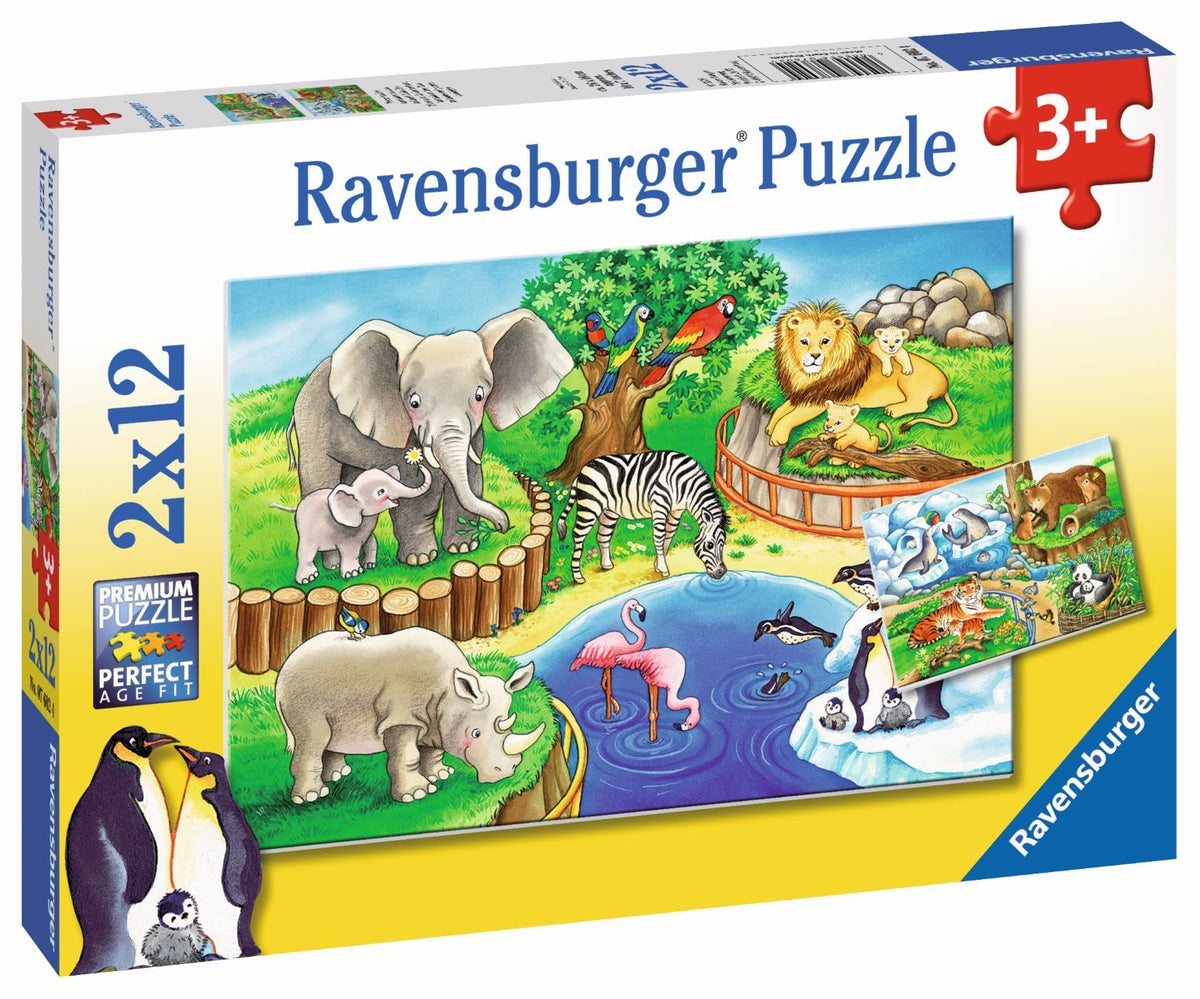Animals in the Zoo 2x12pc (Ravensburger Puzzle)