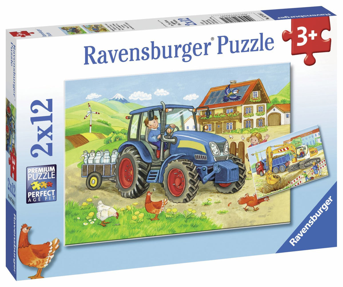 Hard At Work Puzzle 2X12pc (Ravensburger Puzzle)
