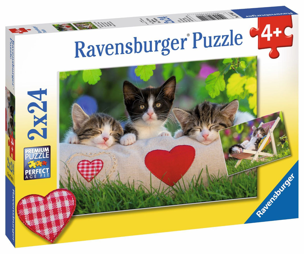 Sleepy Kittens Puzzle 2X24pc (Ravensburger Puzzle)