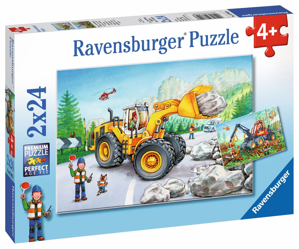 Diggers At Work Puzzle 2X24pc (Ravensburger Puzzle)