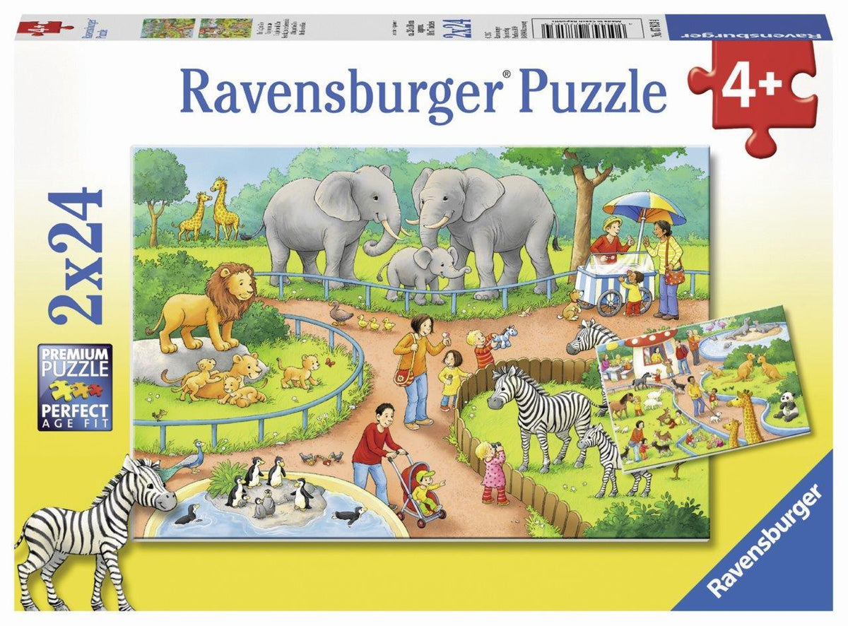 A Day at the Zoo 2x24pc (Ravensburger Puzzle)