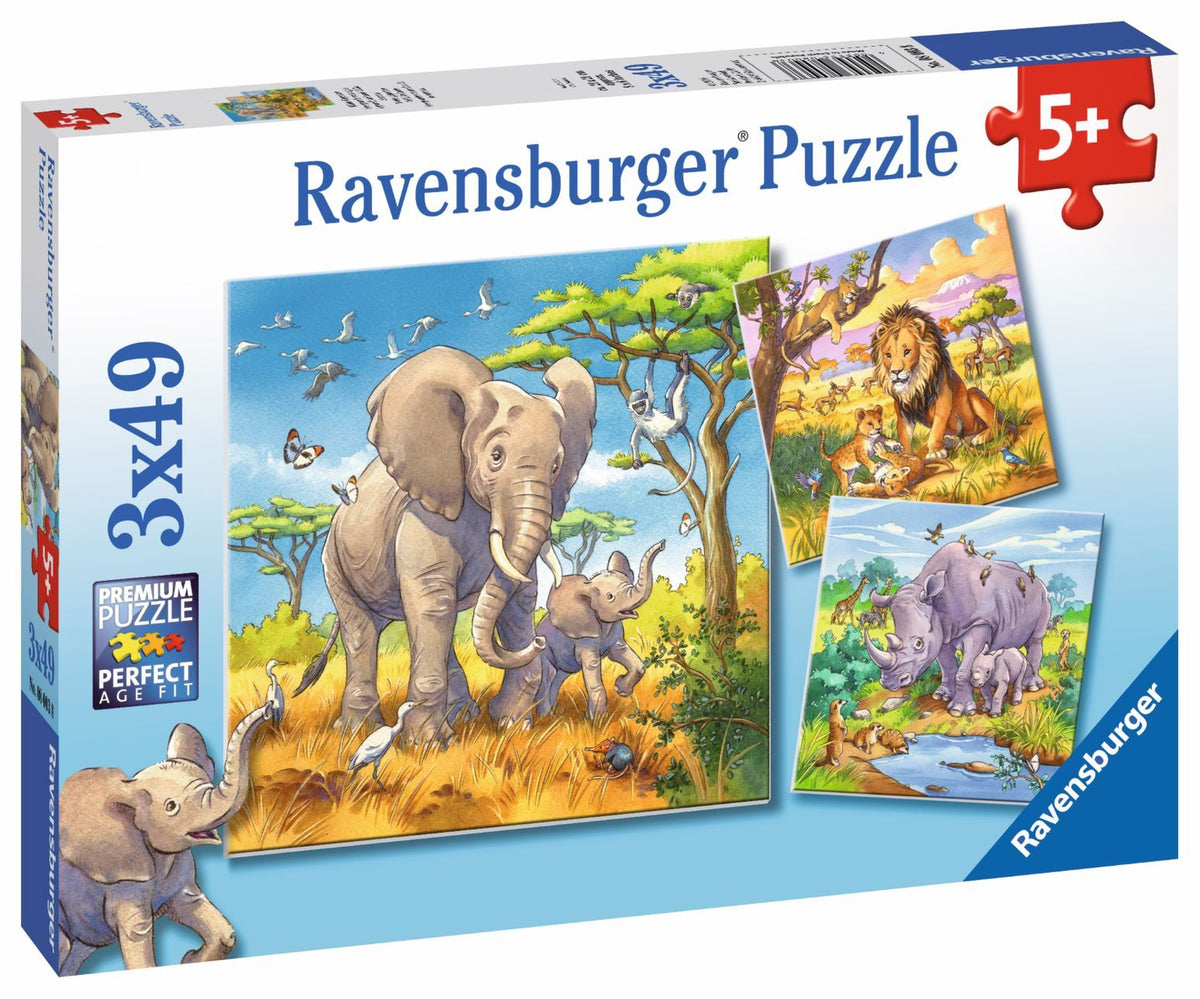 Wild Animals Puzzle 3X49pc (Ravensburger Puzzle)
