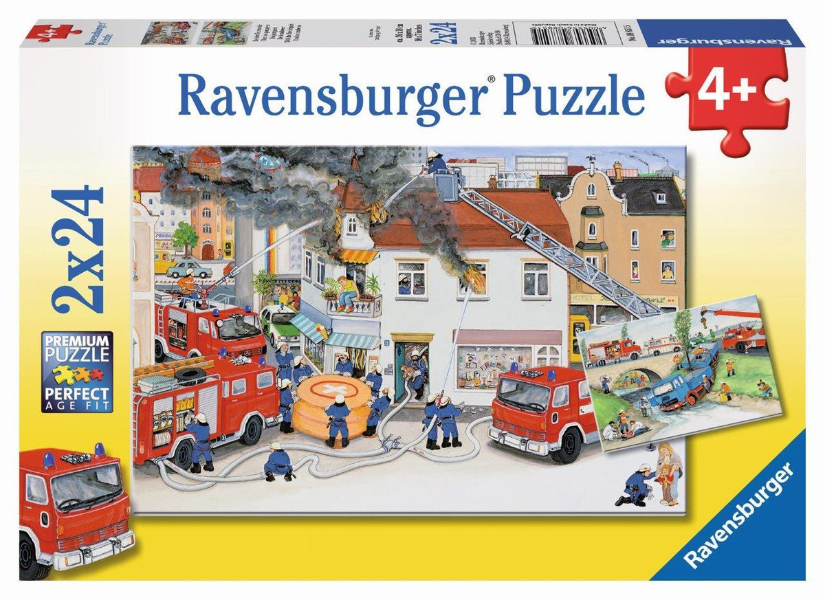 Busy Fire Brigade Puzzle 2X24pc (Ravensburger Puzzle)