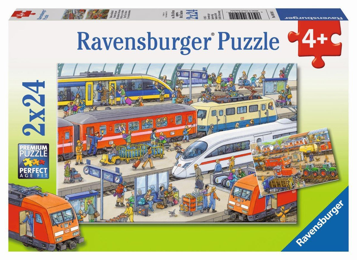 Busy Train Station Puzzle 2X24pc (Ravensburger Puzzle)