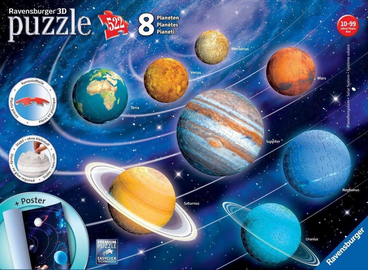 Solar System 8 Planets 3D Puzzle 522pc (Ravensburger Puzzle)
