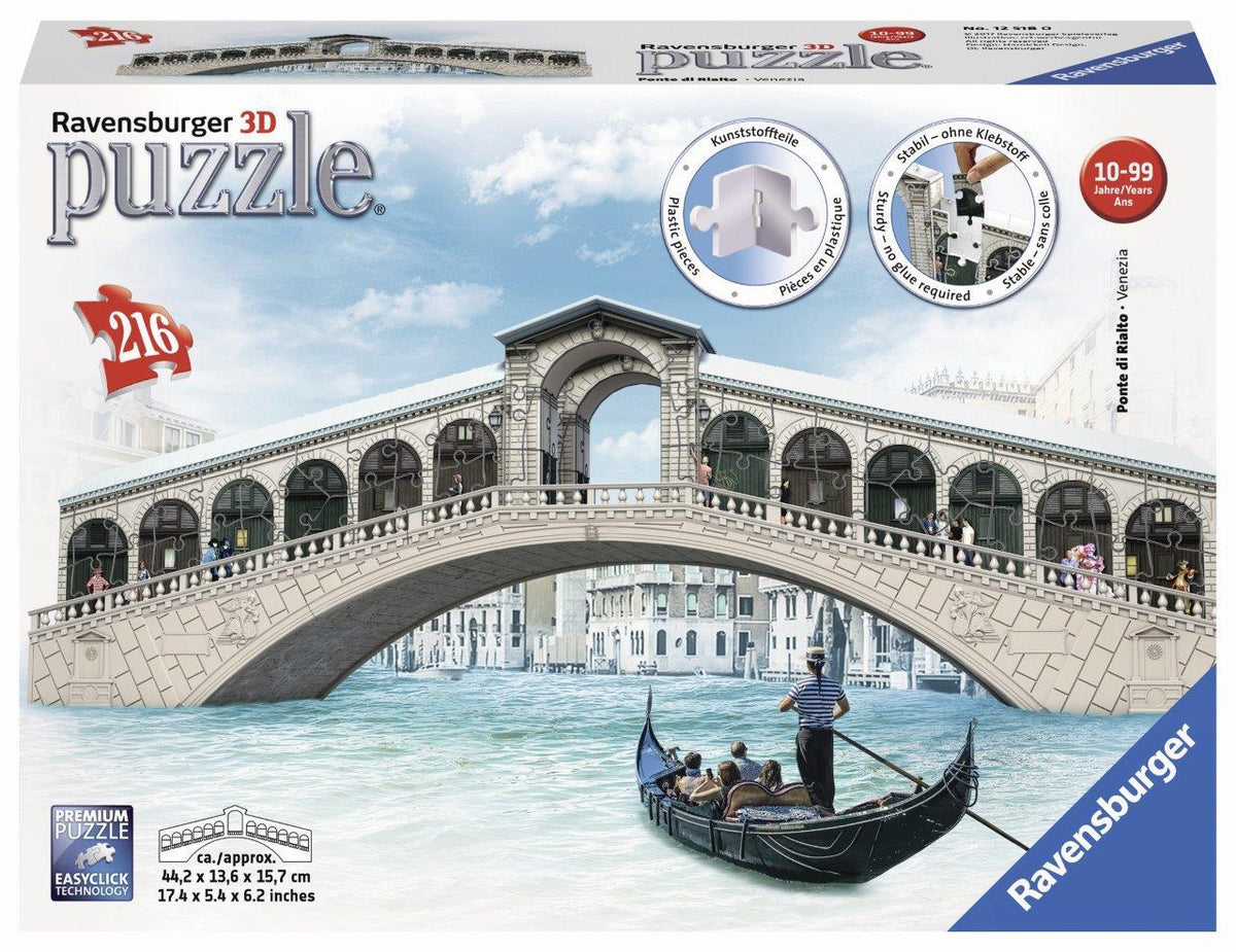 Venices Rialto Bridge 3D Puzzle 216pc (Ravensburger Puzzle)