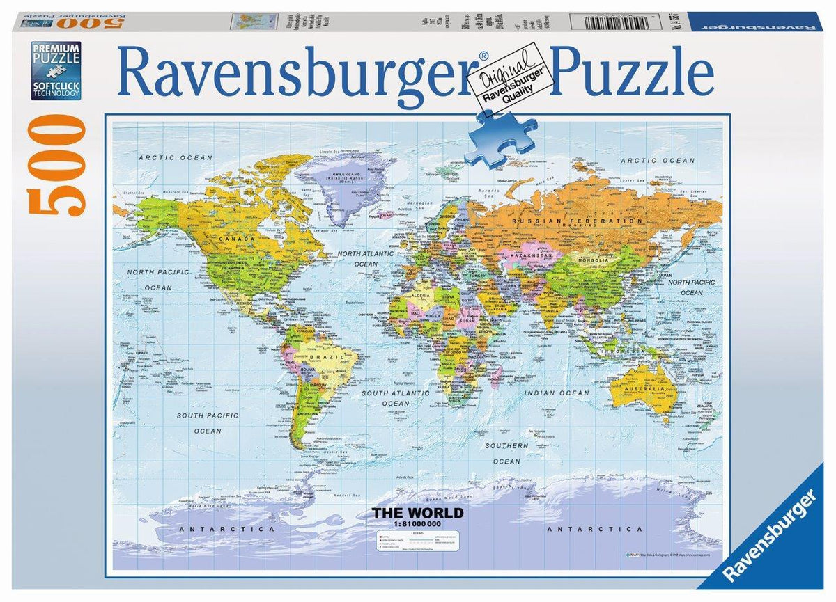 Political World Map Puzzle 500pc (Ravensburger Puzzle)