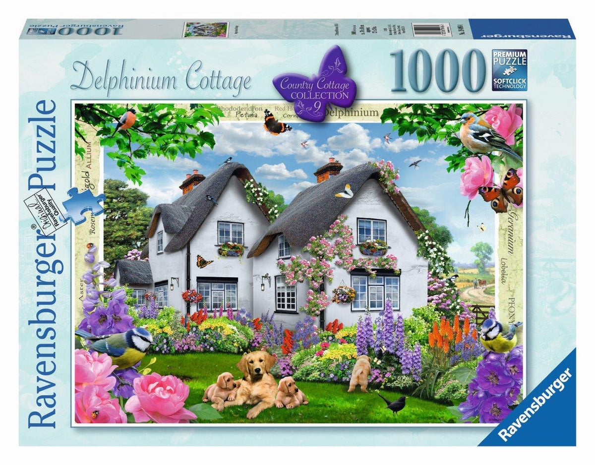 Delphinium Country Cottage 1000pc (Ravensburger Puzzle)
