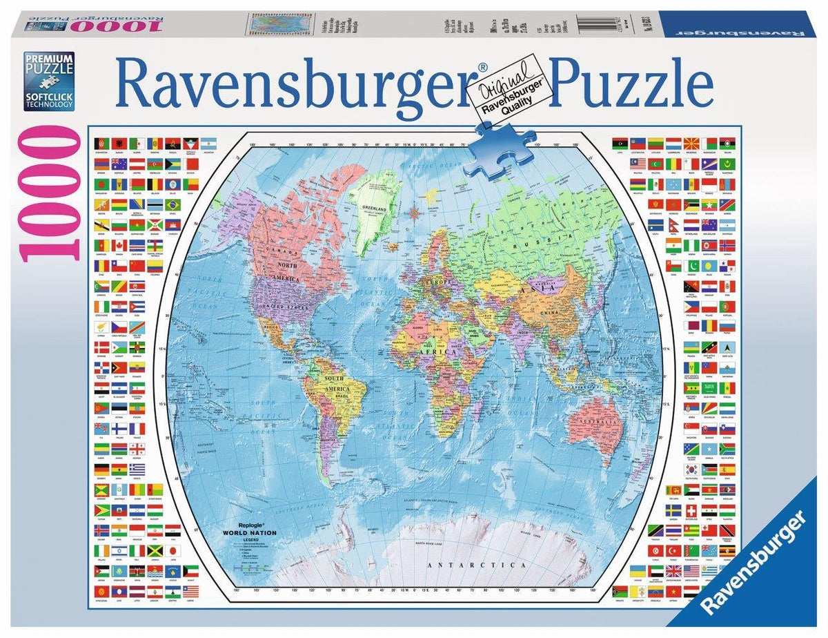 Political World Map 1000pc Puzzle (Ravensburger Puzzle)