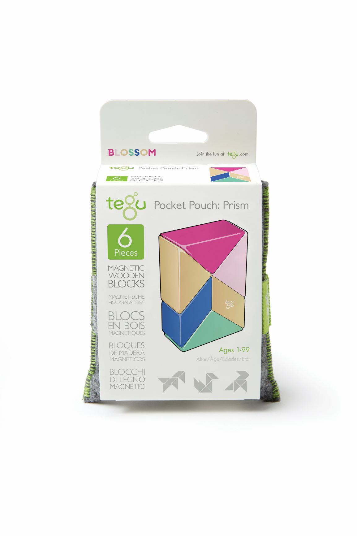 Tegu Magnetic Wooden Blocks - Pocket Pouch Prism 6pc