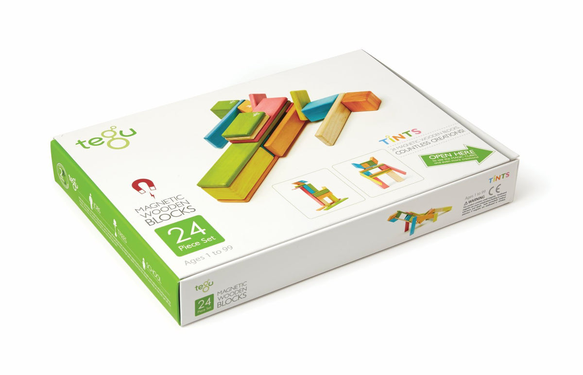 Tegu Magnetic Wooden Blocks - Classics 24 Pieces