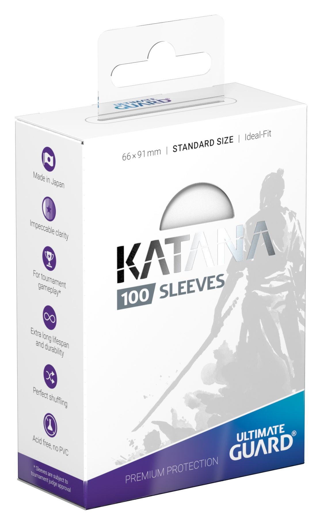 Ultimate Guard Katana Sleeves - White - Standard-Size (100 Sleeves)