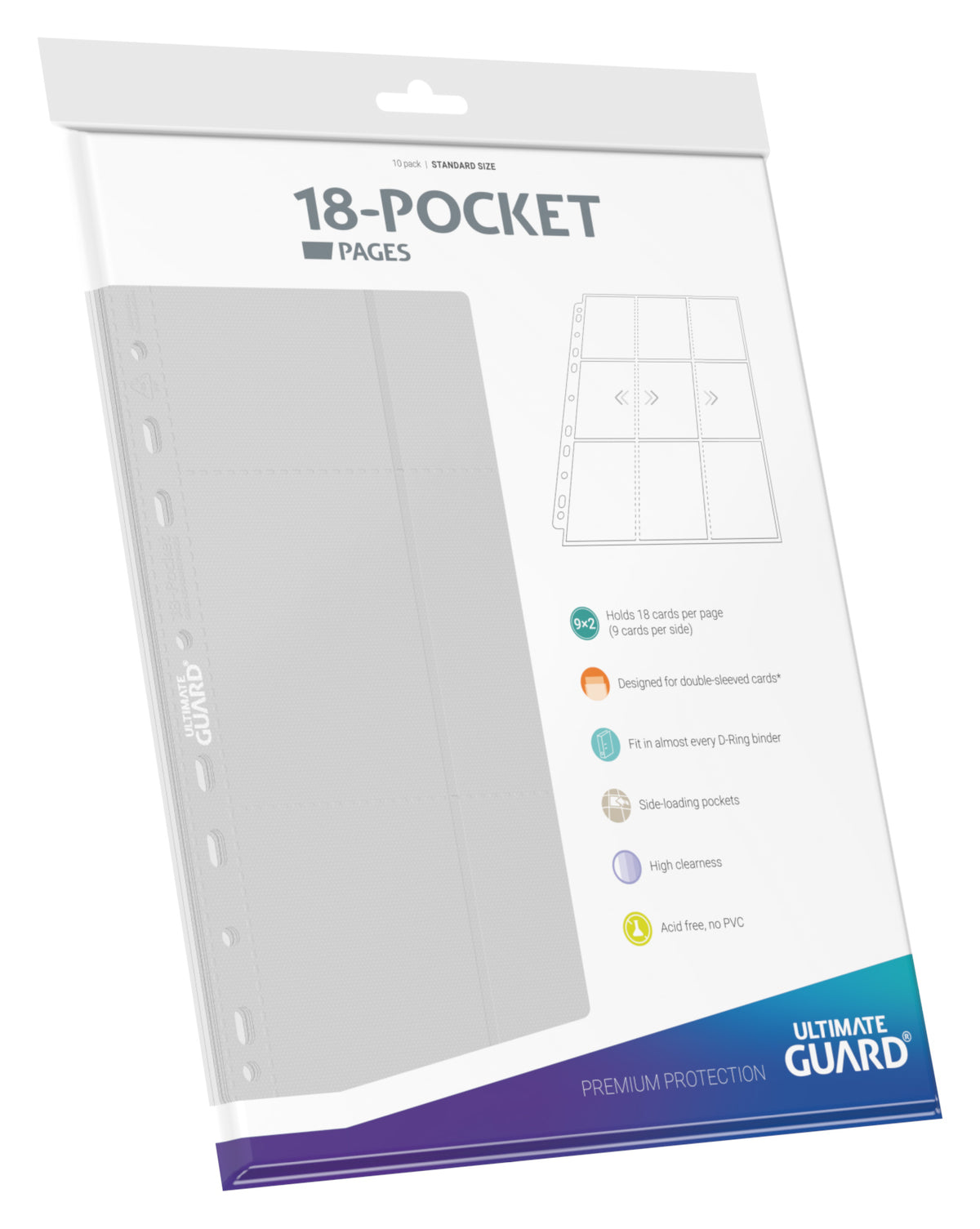 Ultimate Guard Pages - White - 18-Pocket Standard-Size (10 Pages)