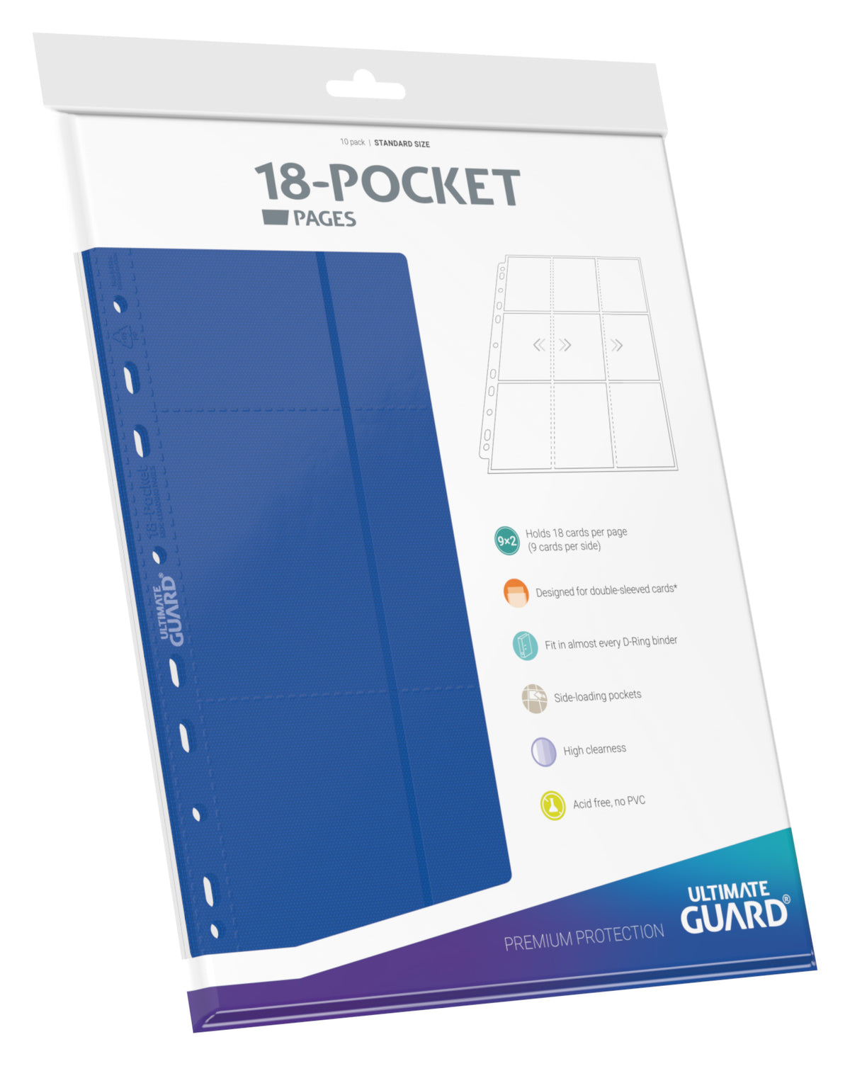 Ultimate Guard Pages - Blue - 18-Pocket Standard-Size (10 Pages)