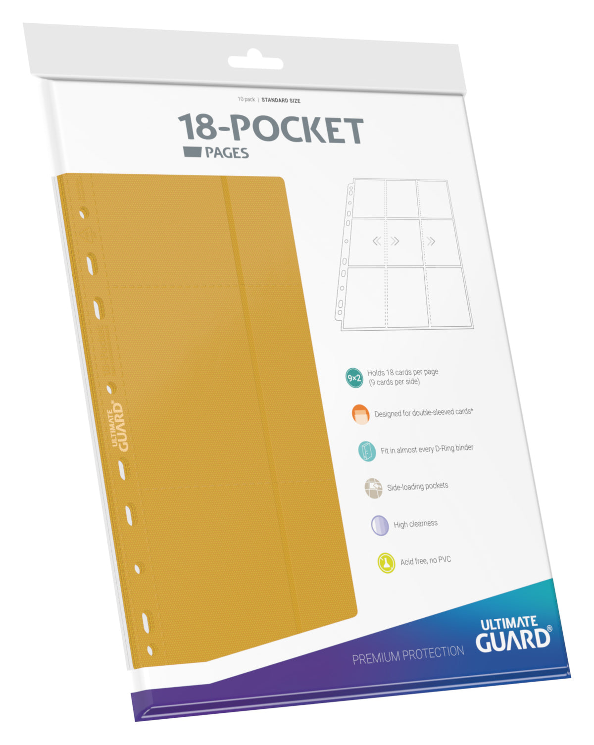 Ultimate Guard Pages - Yellow - 18-Pocket Standard-Size (10 Pages)