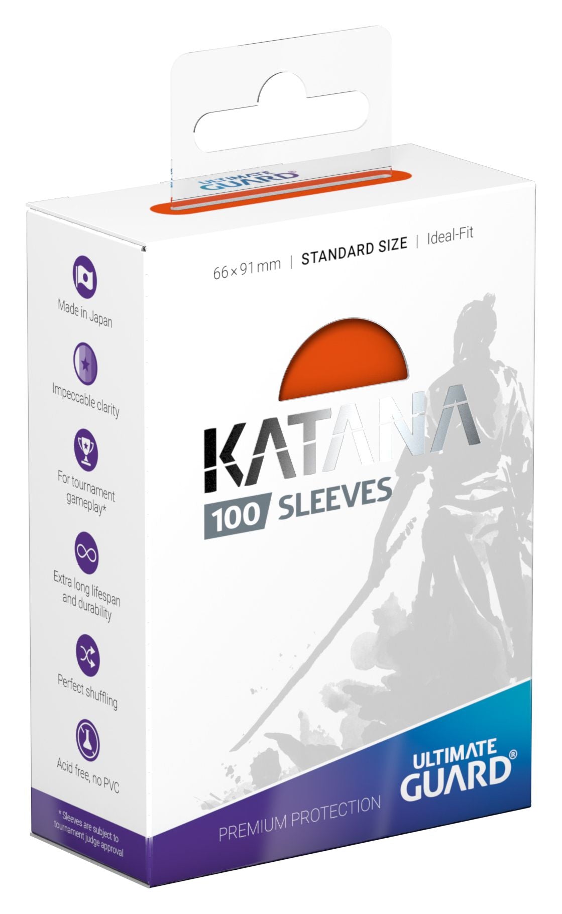 Ultimate Guard Katana Sleeves - Orange - Standard-Size (100 Sleeves)