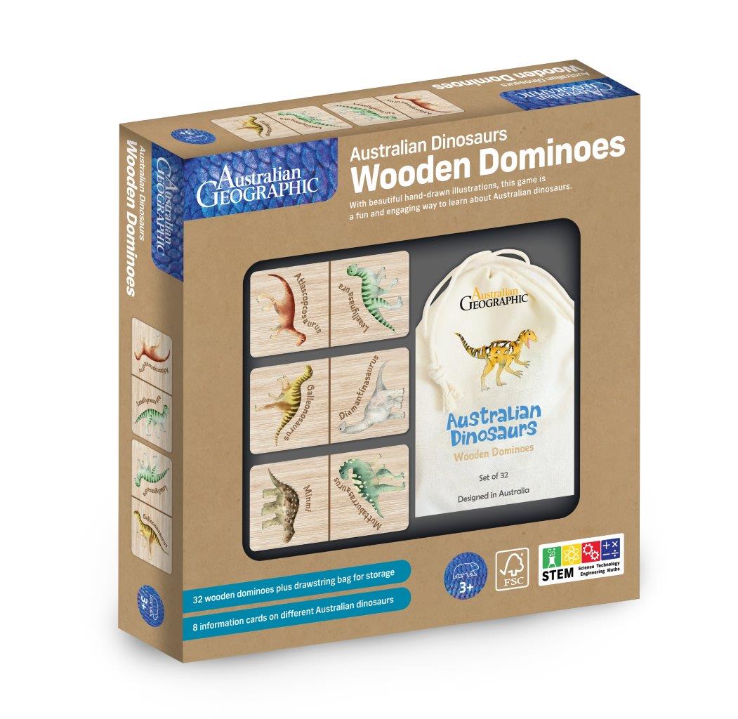 Dominoes - Australian Dinosaurs (Wooden Pieces) (Australian Geographic)