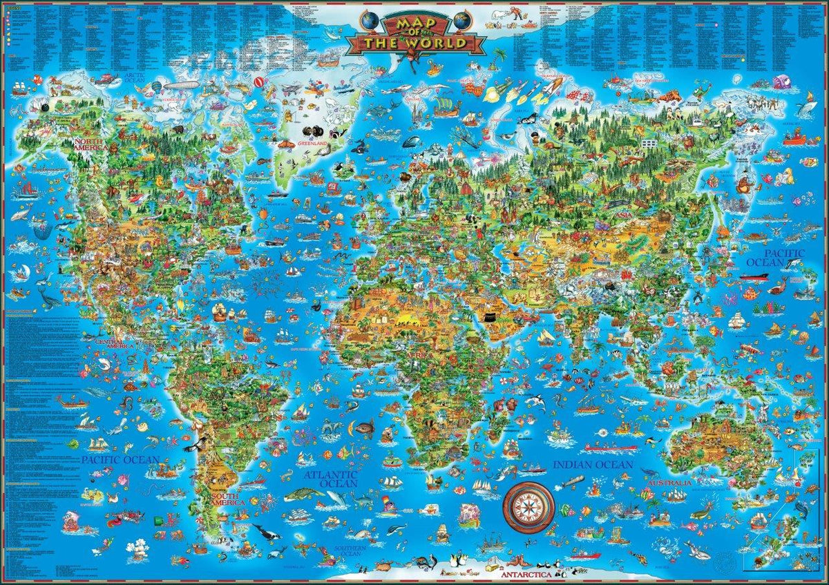 Blue Opal - Around the World Giant Map 300pc