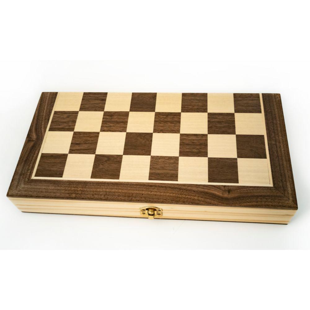 Chess / Checkers / Backgammon - 35cm Wooden Folding Set (Let&#39;s Play Games)