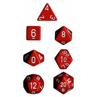 Chx 25404 Opaque Red/White RPG 7-Dice Set