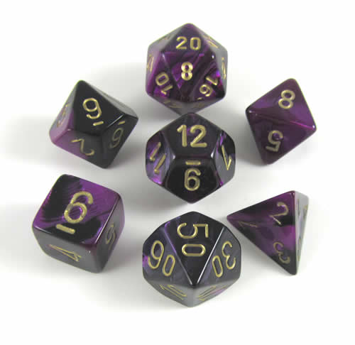 CHX 26440 Gemini Black-Purple/gold (Polyhedral 7-Die Set)