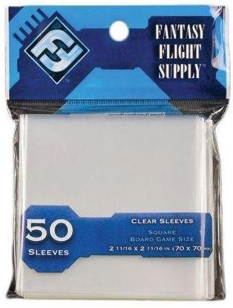 Square Board Game Card Sleeves 70mm X 70mm - Fantasy Flight Supplies Light Blue