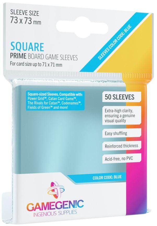 Gamegenic Prime Board Game Sleeves - Square 73 x 73mm (50 Sleeves) [Colour Code: BLUE]