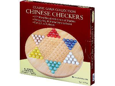 Chinese Checkers - 12&quot; Wood Board with Marbles (Hansen)